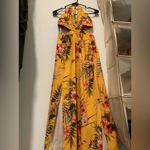 Yellow Floral Maxi Dress